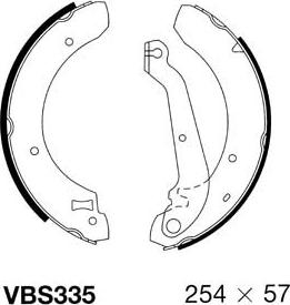 Motaquip VBS335 - Комплект тормозных колодок, барабанные autospares.lv