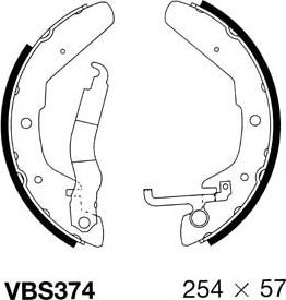 Motaquip VBS374 - Комплект тормозных колодок, барабанные autospares.lv