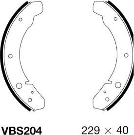 Motaquip VBS204 - Комплект тормозных колодок, барабанные autospares.lv