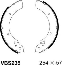 Motaquip VBS235 - Комплект тормозных колодок, барабанные autospares.lv