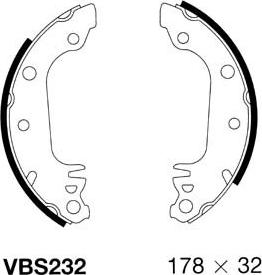 Motaquip VBS232 - Комплект тормозных колодок, барабанные autospares.lv