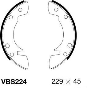 Motaquip VBS224 - Комплект тормозных колодок, барабанные autospares.lv