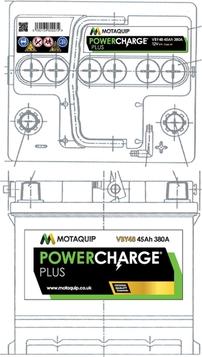 Motaquip VBY48 - Стартерная аккумуляторная батарея, АКБ autospares.lv