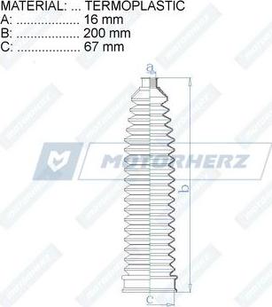 Motorherz RDZ0455MG - Пыльник, рулевое управление autospares.lv