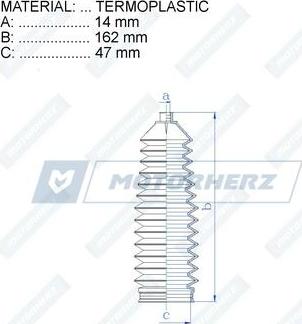 Motorherz RDZ0456MG - Пыльник, рулевое управление autospares.lv