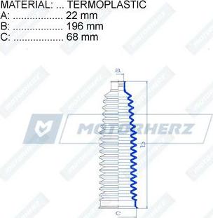 Motorherz RDZ0463MG - Пыльник, рулевое управление autospares.lv