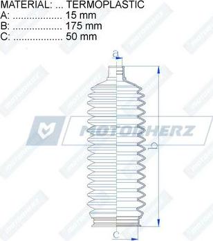 Motorherz RDZ0418MG - Пыльник, рулевое управление autospares.lv