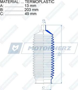 Motorherz RDZ0438MG - Пыльник, рулевое управление autospares.lv