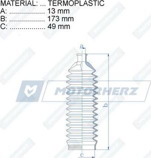 Motorherz RDZ0547MG - Пыльник, рулевое управление autospares.lv