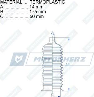 Motorherz RDZ0527MG - Пыльник, рулевое управление autospares.lv