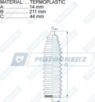 Motorherz RDZ0605MG - Пыльник, рулевое управление autospares.lv