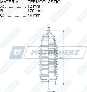 Motorherz RDZ0091MG - Пыльник, рулевое управление autospares.lv