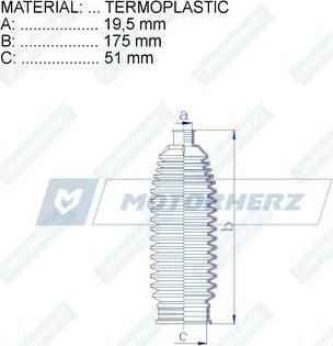 Motorherz RDZ0012MG - Пыльник, рулевое управление autospares.lv