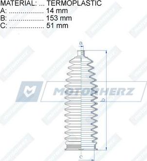 Motorherz RDZ0017MG - Пыльник, рулевое управление autospares.lv