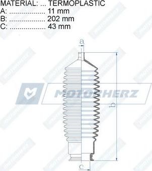 Motorherz RDZ0398MG - Пыльник, рулевое управление autospares.lv