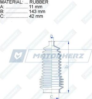 Motorherz RDZ0365MG - Пыльник, рулевое управление autospares.lv