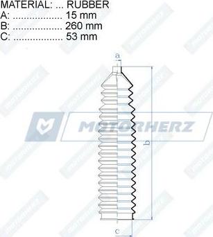 Motorherz RDZ0337MG - Пыльник, рулевое управление autospares.lv