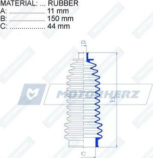 Motorherz RDZ0212MG - Пыльник, рулевое управление autospares.lv