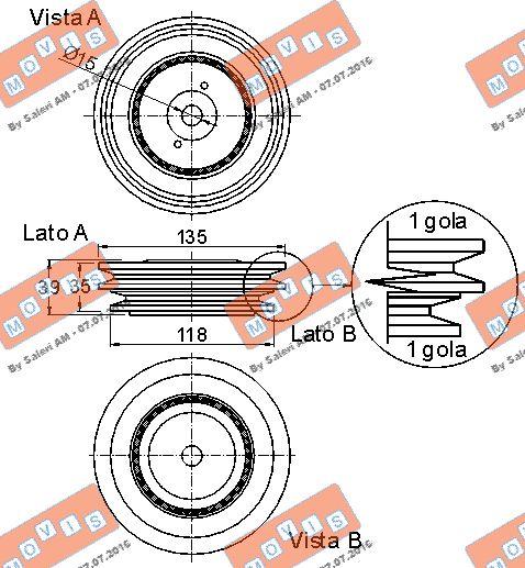 MOVIS AST9090 - Шкив коленчатого вала autospares.lv