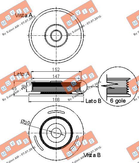 MOVIS AST9098 - Шкив коленчатого вала autospares.lv