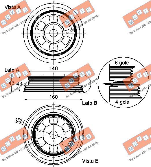 MOVIS AST9165 - Шкив коленчатого вала autospares.lv