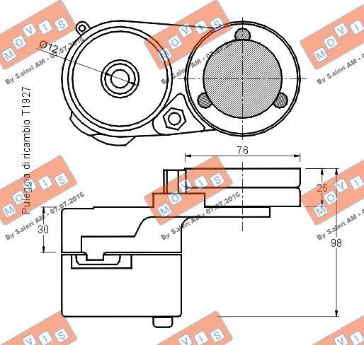 MOVIS AST1926 - Натяжитель, поликлиновый ремень autospares.lv