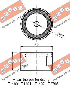 MOVIS AST1493 - Направляющий ролик, зубчатый ремень ГРМ autospares.lv