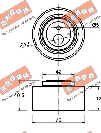 MOVIS AST1480 - Натяжной ролик, зубчатый ремень ГРМ autospares.lv