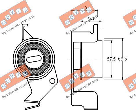 MOVIS AST1595 - Натяжной ролик, зубчатый ремень ГРМ autospares.lv