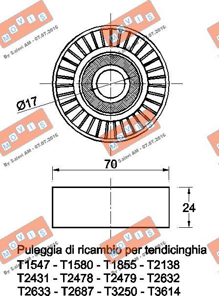 MOVIS AST1548 - Ролик, поликлиновый ремень autospares.lv