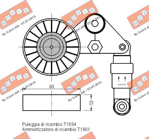 MOVIS AST1553 - Натяжитель, поликлиновый ремень autospares.lv