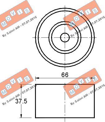 MOVIS AST1514 - Направляющий ролик, зубчатый ремень ГРМ autospares.lv