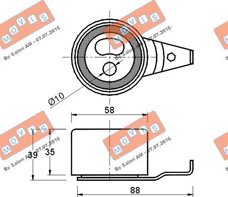 MOVIS AST1526 - Натяжной ролик, зубчатый ремень ГРМ autospares.lv