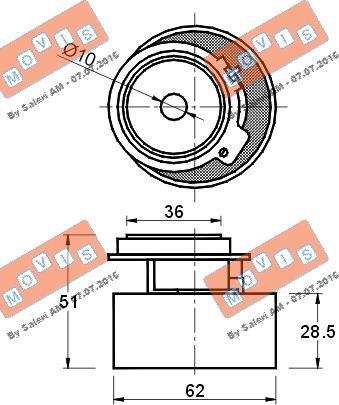 MOVIS AST1522 - Натяжной ролик, зубчатый ремень ГРМ autospares.lv