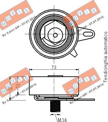 MOVIS AST1576 - Натяжной ролик, зубчатый ремень ГРМ autospares.lv