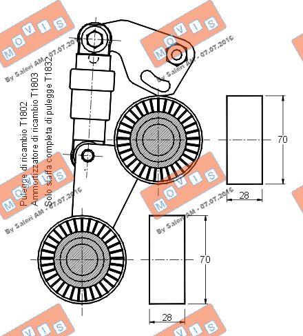 MOVIS AST1630 - Натяжитель, поликлиновый ремень autospares.lv