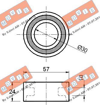 MOVIS AST1044 - Направляющий ролик, зубчатый ремень ГРМ autospares.lv