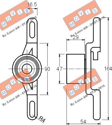 MOVIS AST1046 - Натяжной ролик, зубчатый ремень ГРМ autospares.lv