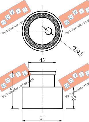 MOVIS AST1065 - Натяжной ролик, зубчатый ремень ГРМ autospares.lv