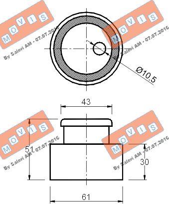 MOVIS AST1062 - Натяжной ролик, зубчатый ремень ГРМ autospares.lv