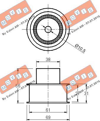 MOVIS AST1033 - Направляющий ролик, зубчатый ремень ГРМ autospares.lv