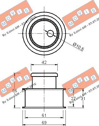 MOVIS AST1026 - Натяжной ролик, зубчатый ремень ГРМ autospares.lv