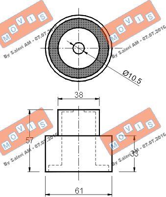 MOVIS AST1079 - Направляющий ролик, зубчатый ремень ГРМ autospares.lv