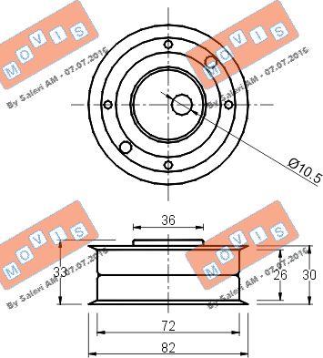 MOVIS AST1078 - Натяжной ролик, зубчатый ремень ГРМ autospares.lv