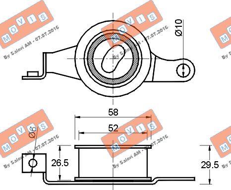 MOVIS AST1184 - Натяжной ролик, зубчатый ремень ГРМ autospares.lv