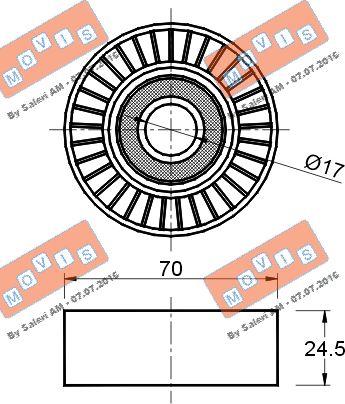 MOVIS AST1849 - Ролик, поликлиновый ремень autospares.lv