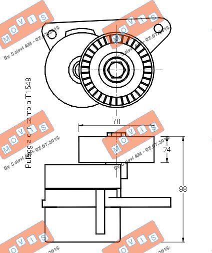 MOVIS AST1855 - Натяжитель, поликлиновый ремень autospares.lv