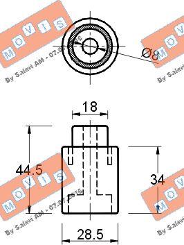 MOVIS AST1865 - Направляющий ролик, зубчатый ремень ГРМ autospares.lv