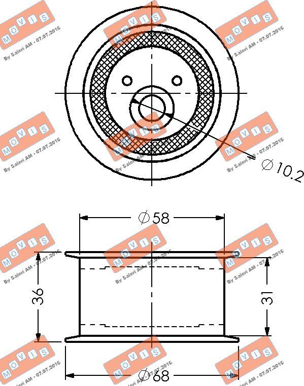 MOVIS AST1866 - Натяжной ролик, зубчатый ремень ГРМ autospares.lv