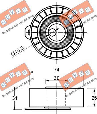 MOVIS AST1838 - Натяжной ролик, зубчатый ремень ГРМ autospares.lv